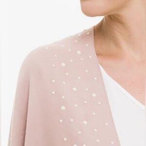 Embellished Light Pink Pearl Shawl